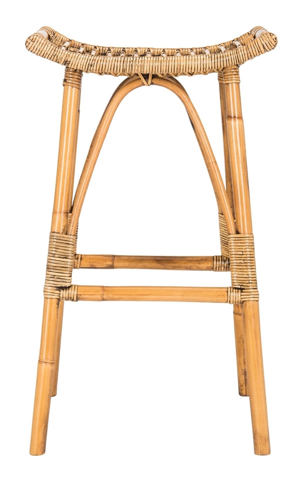 Hadley Rattan Bar Stool, 17.72" X 31.1", Honey Brown