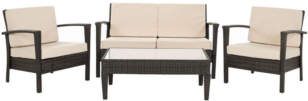 Piscataway 4 Pcs Set, Single: 25.6
Double: 48
Table: 36.2" X Single: 27.6
Double: 27.6
Table: 18.5", Brown/Beige