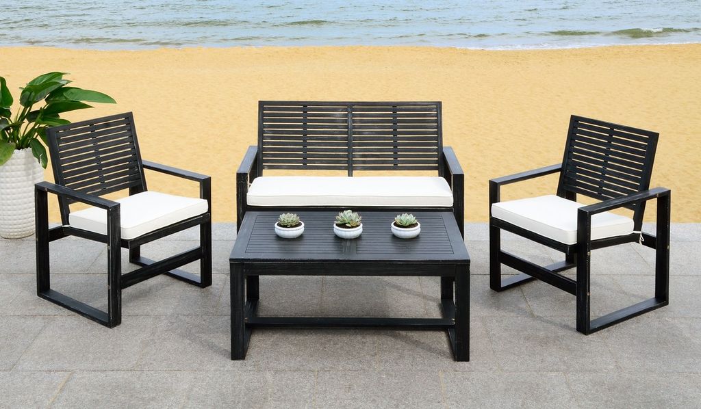 Preview image for Ozark 4 Pc Outdoor Living Set, Single: 23.6
Double: 42.9
Table: 36.6" X Single: 34.3
Double: 34.3
Table: 18.9"