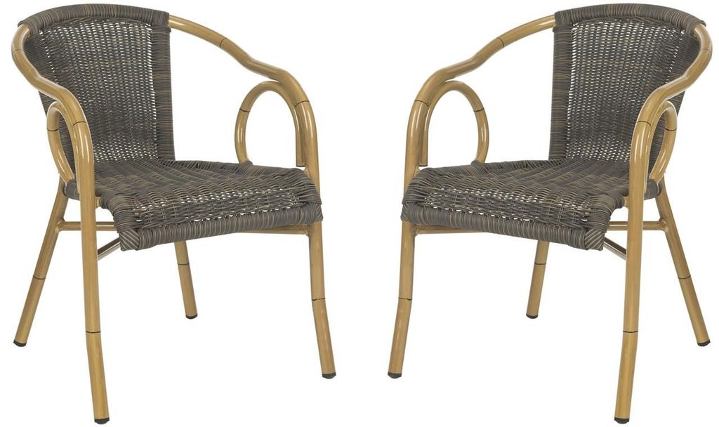 Preview image for Powell Arm Chair, 21" X 33.5", Chocolate/Light Brown, Set Of 2