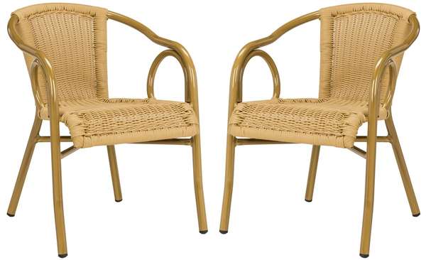 Dagny Arm Chair, 21" X 33.5", Natural/Light Brown, Set Of 2