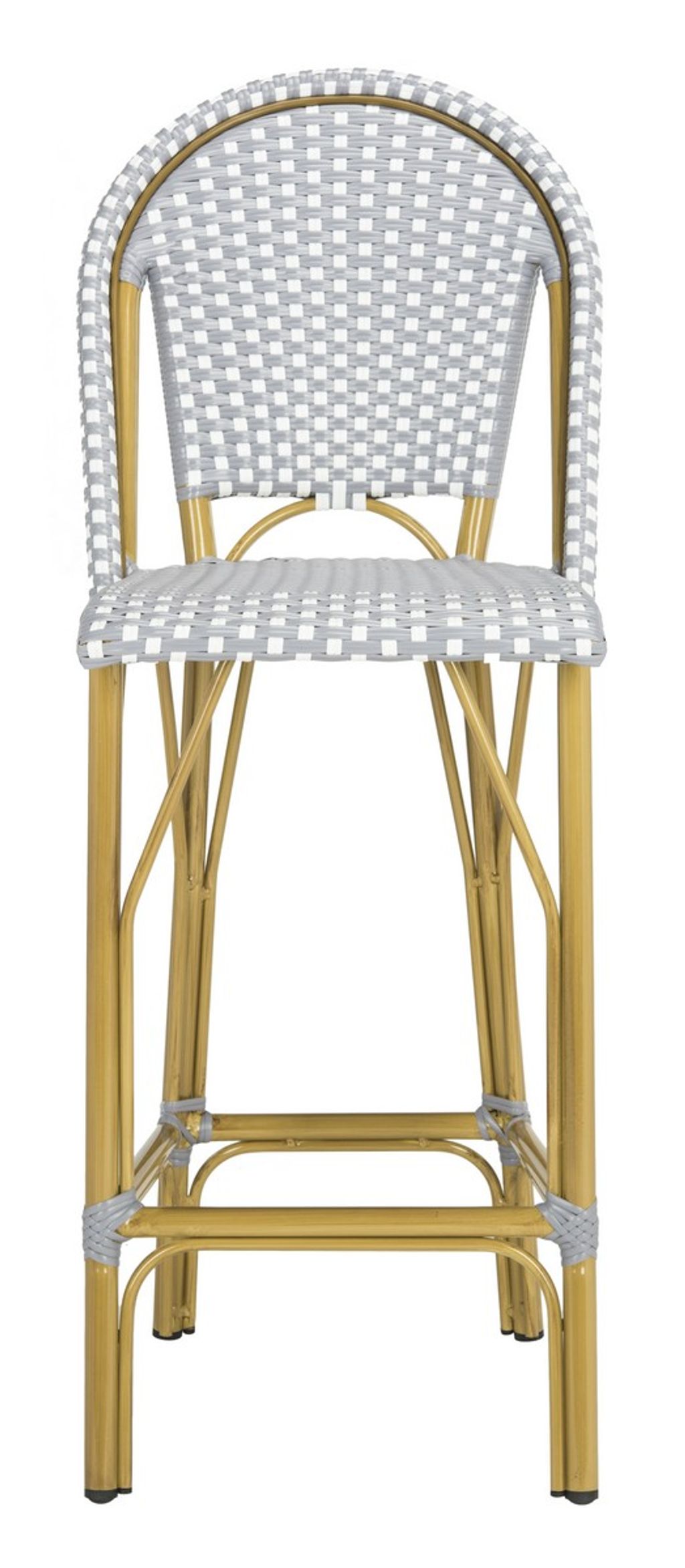 Preview image for Ford Indoor-Outdoor French Bistro Bar Stool, 18.5" X 47", Grey/White