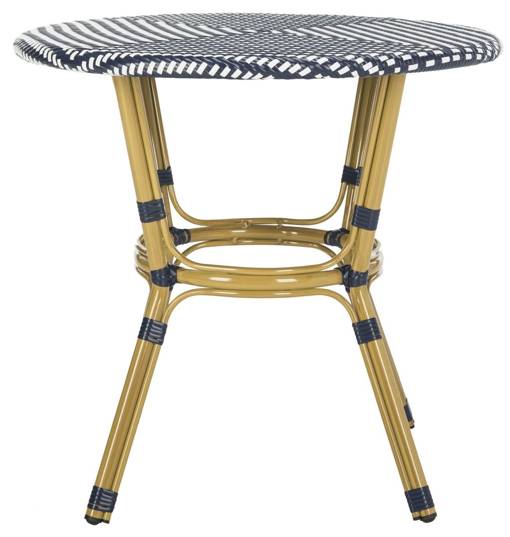 Preview image for Sidford Rattan Bistro Table, 31.5" X 30", Navy/White