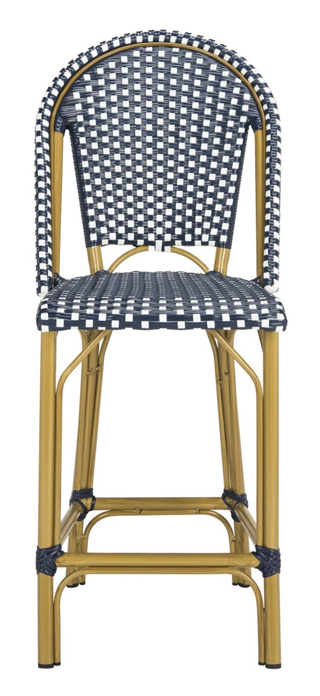 Preview image for Indoor-Outdoor French Bistro Counter Stool, 18.5" X 43", Navy/White