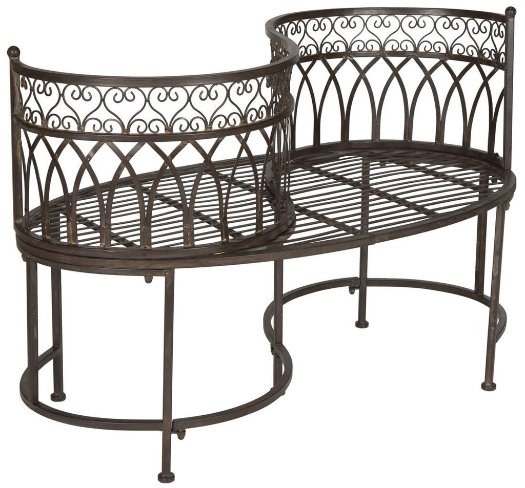 Lara Kissing Bench, 44" X 30.8", Rustic Brown