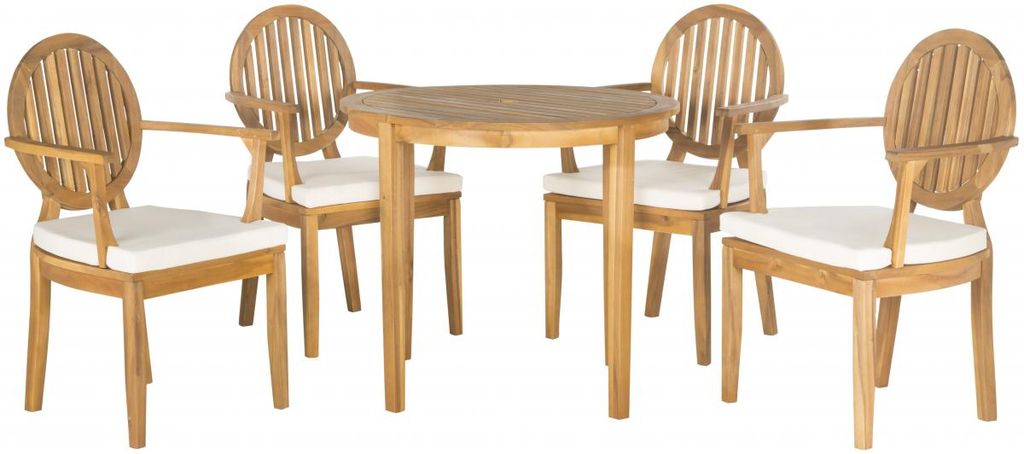 Chino 5Pcs Dining Set, Chair: 24.8
Table: 35.4" X Chair: 37
Table: 29.1", Natural
