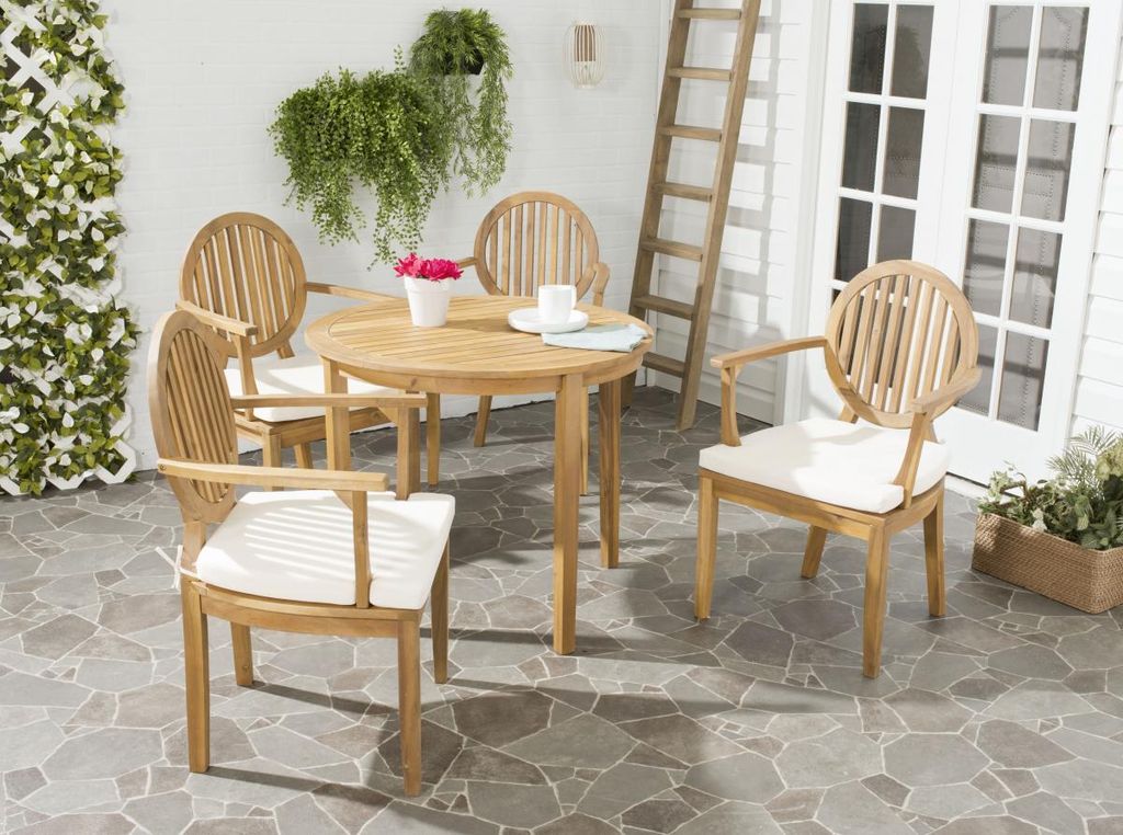 Chino 5Pcs Dining Set, Chair: 24.8
Table: 35.4" X Chair: 37
Table: 29.1", Natural