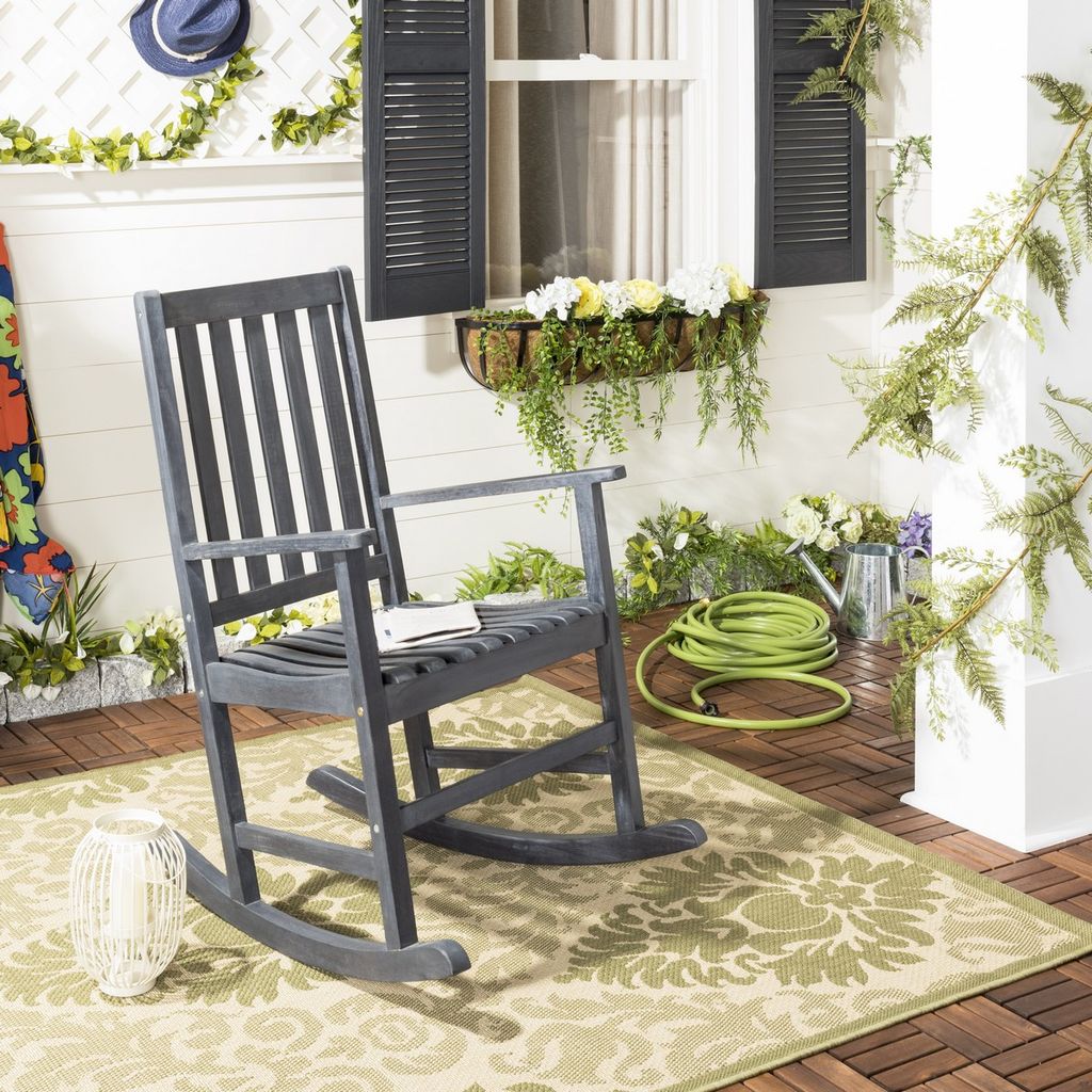 Barstow Rocking Chair, 24.8" X 39.8", Dark Slate Grey