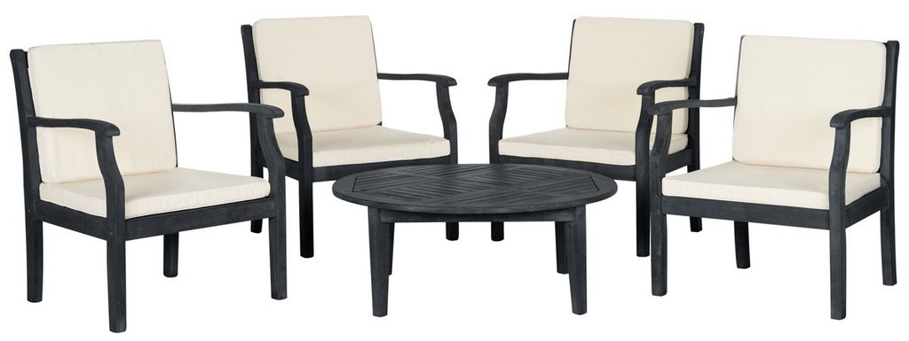 Preview image for Outdoor 5 Piece Seating Set Dark Slate Grey & Beige