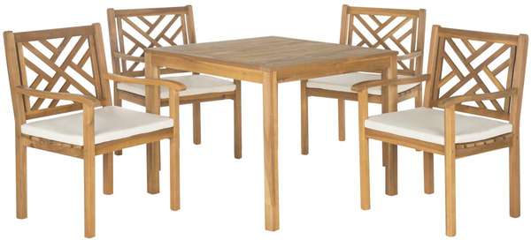 Bradbury Outdoor 5 Piece Dining Set Natural & Beige