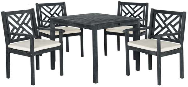 Bradbury Outdoor 5 Piece Dining Set Dark Slate Grey & Beige