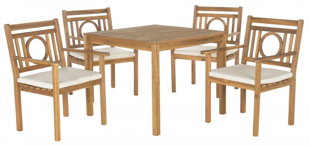 Preview image for Montclair 5 Pcs Dining Set, Chair: 22.8 Table: 35.4" X Chair: 34.7 Table: 29.5", Natural/Beige