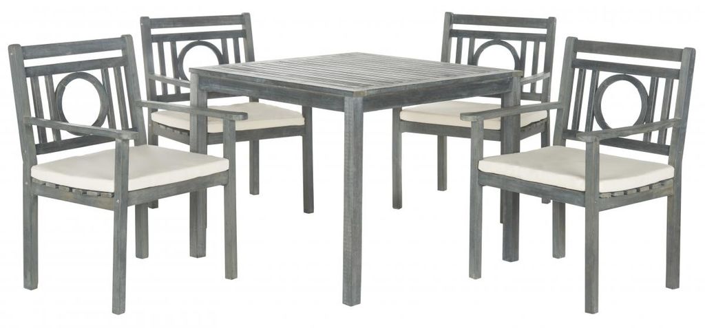 Montclair 5 Pcs Dining Set, Chair: 22.8
Table: 35.4" X Chair: 34.7
Table: 29.5", Ash Grey/Beige