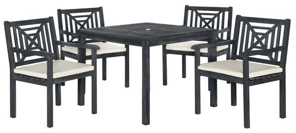 Del Mar 5 Pcs Dining Set, Chair: 22.1
Table: 35.4" X Chair: 34.7
Table: 29.5", Dark Slate Grey/Beige