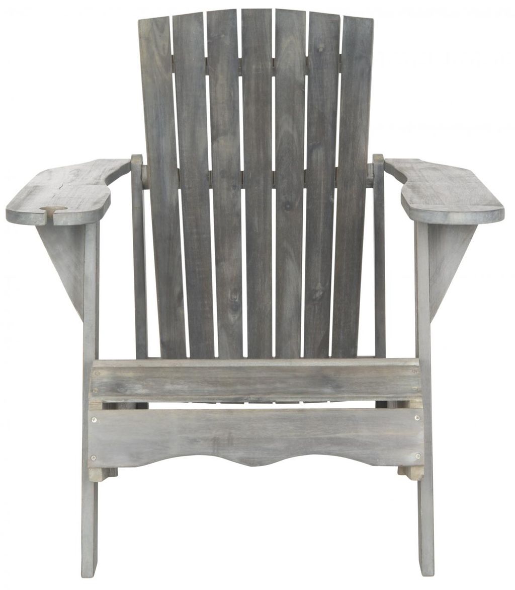 Vista Wine Glass Holder Adirondack Chair, 29.9" X 31.9", Ash Grey