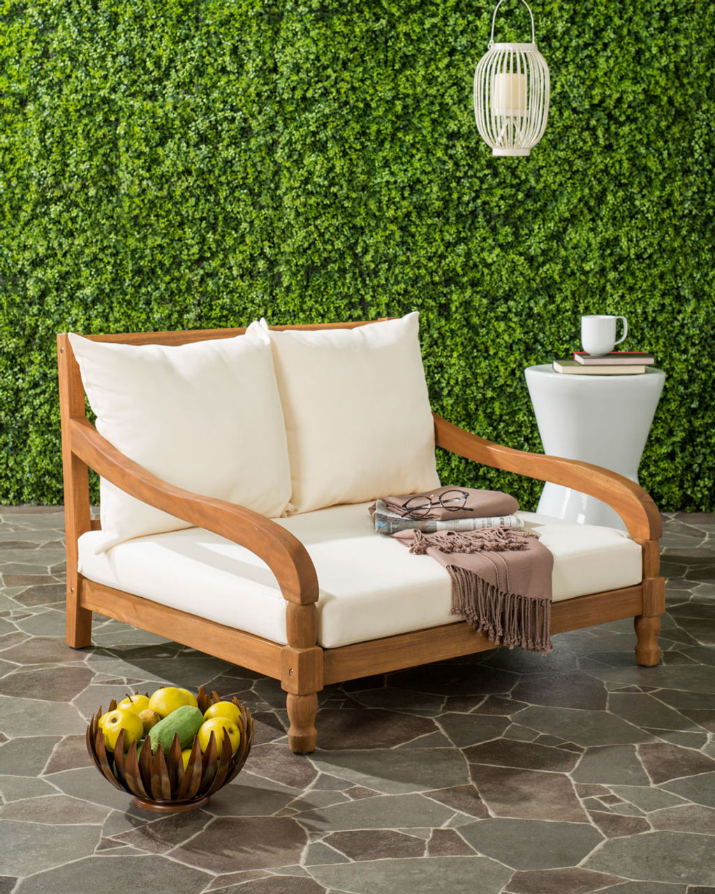 Pomona Lounger Natural & Beige