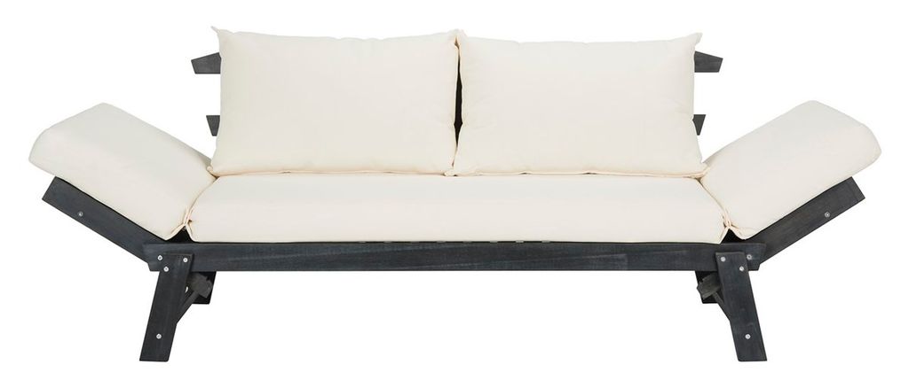 Tandra Modern Contemporary Daybed, 85.4" X 29.5", Dark Slate Grey/Beige
