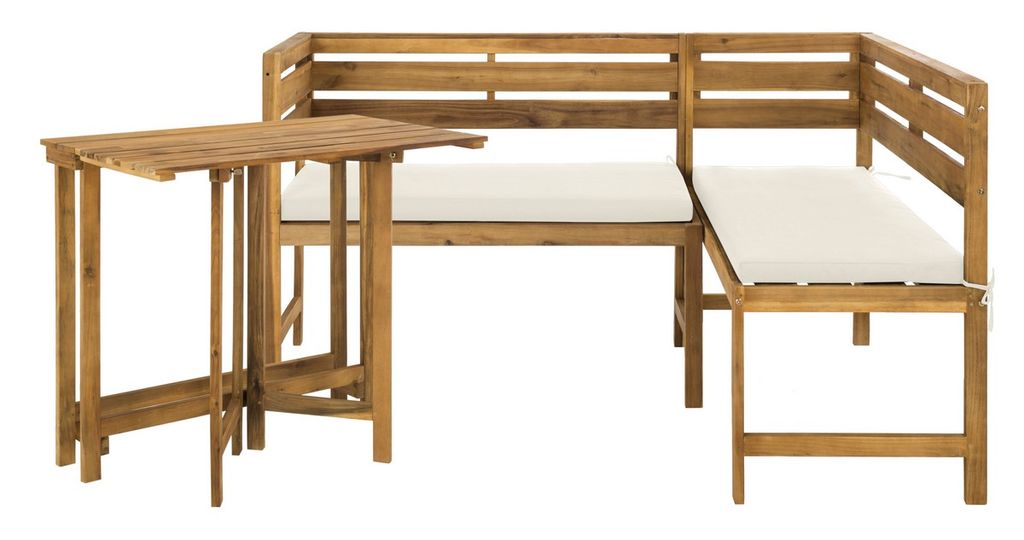 Preview image for Wilton Balcony Corner Lounge Set, Bench: 39.4 Table: 33.5" X Bench: 32.7 Table: 28.7", Natural/Beige
