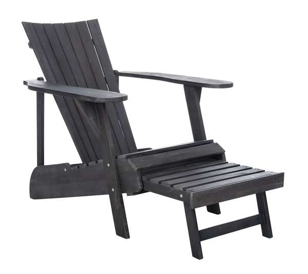 Merlin Adirondack Chair With Retractable Footrest, 51.9" X 32.3", Ash Grey