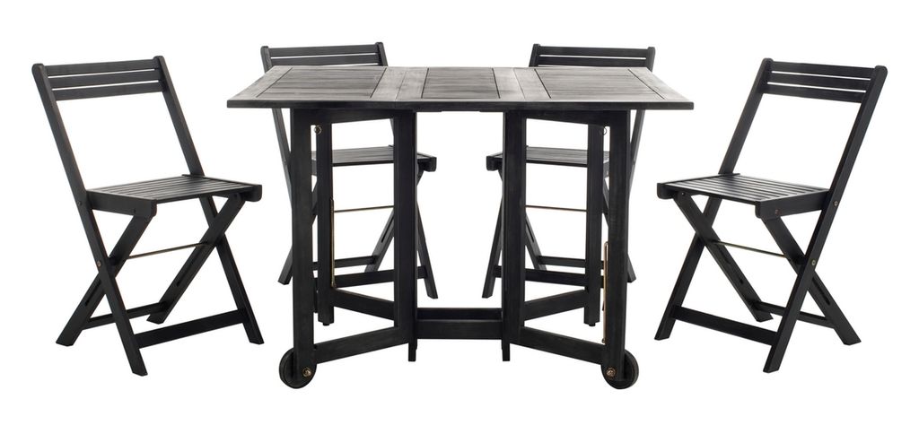 Arvin Table And 4 Chairs, Chair: 18.7
Table: 43.3" X Chair: 32.3
Table: 29.1", Black