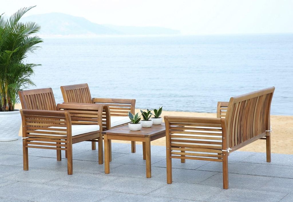 Carson 4 Pcs Outdoor Set, Single: 24
Double: 50.4
Table: 31.5" X Single: 30.3
Double: 30.3
Table: 15.7", Natural/Beige