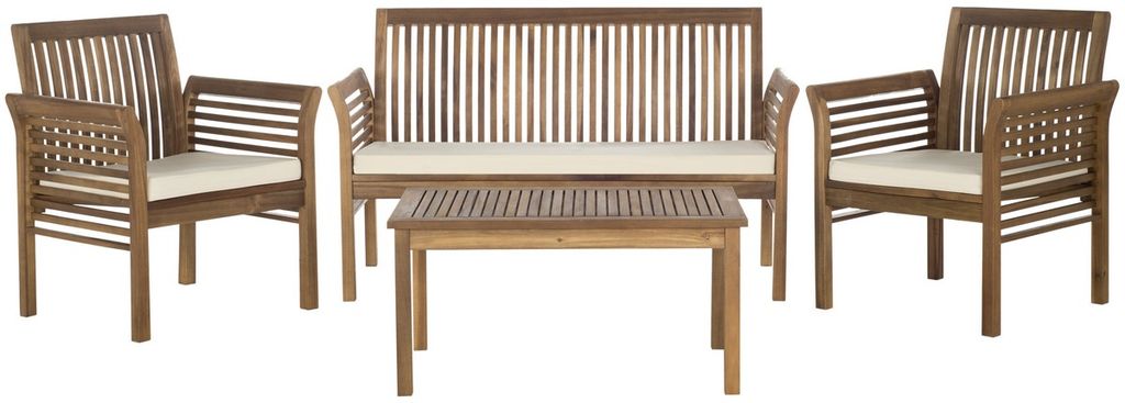 Carson 4 Pcs Outdoor Set, Single: 24
Double: 50.4
Table: 31.5" X Single: 30.3
Double: 30.3
Table: 15.7", Natural/Beige