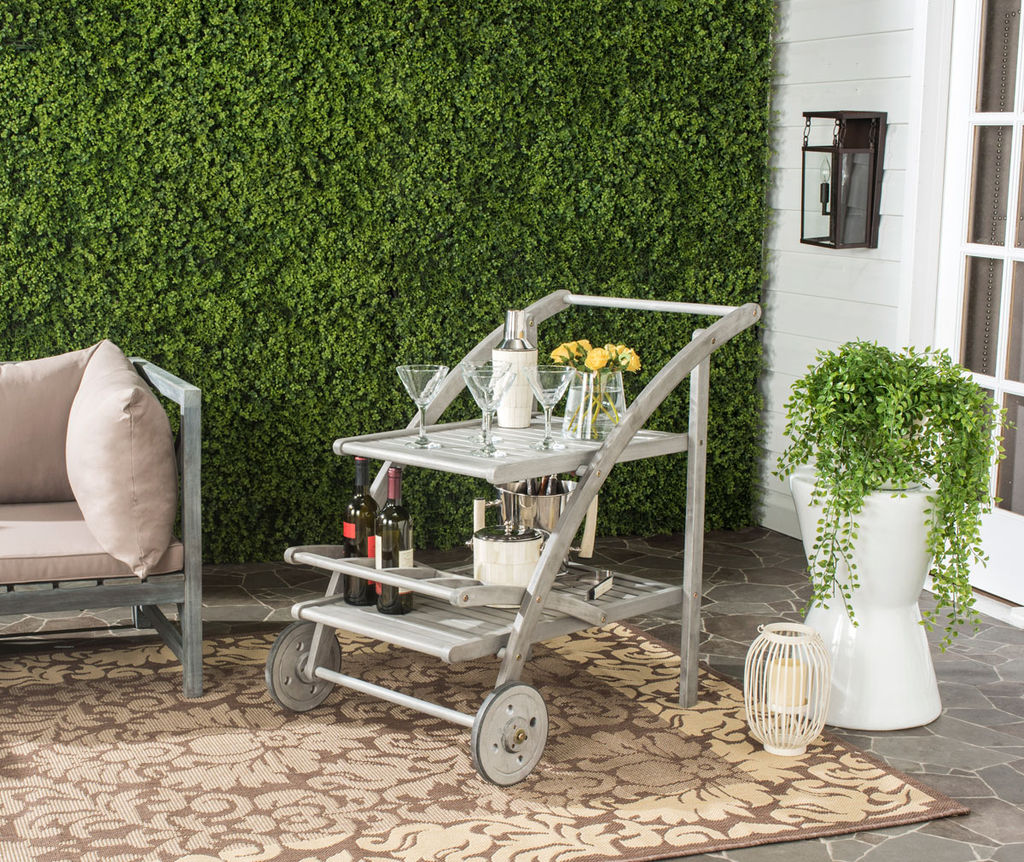 Cart, 25.2" X 34.3", Grey Wash/Beige