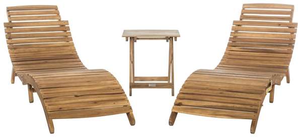 Pacifica 3 Piece Lounge Set, Table: 15.2
Lounger: 21.3" X Table: 18.5
Lounger: 24.6", Natural/Navy