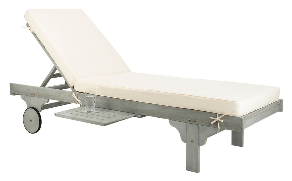 Preview image for Newport Chaise Lounge Chair With Side Table, 27.6" X 14.2", Ash Grey/Beige