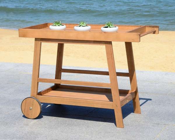 Renzo Indoor/Outdoor Bar Cart, 48" X 31.9", Natural