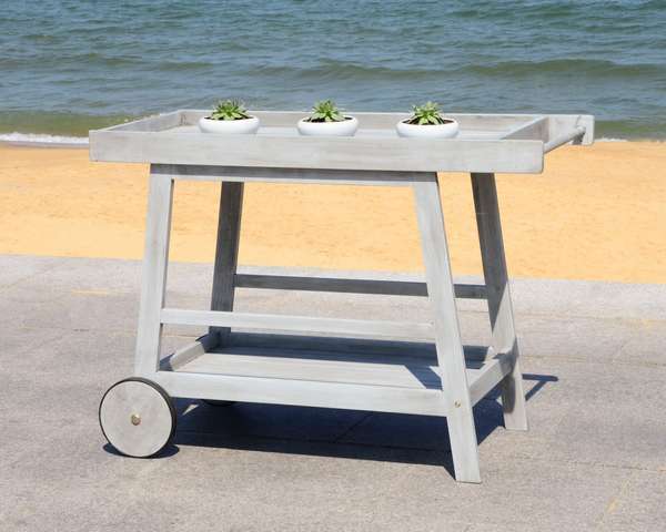 Renzo Indoor/Outdoor Bar Cart, 48" X 31.9", Grey Wash