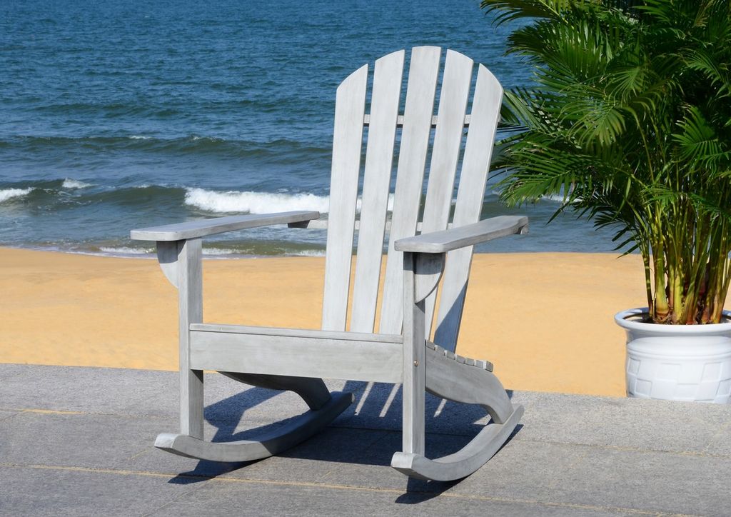 Brizio Adirondack Rocking Chair, 28.3" X 37.4", Grey Wash