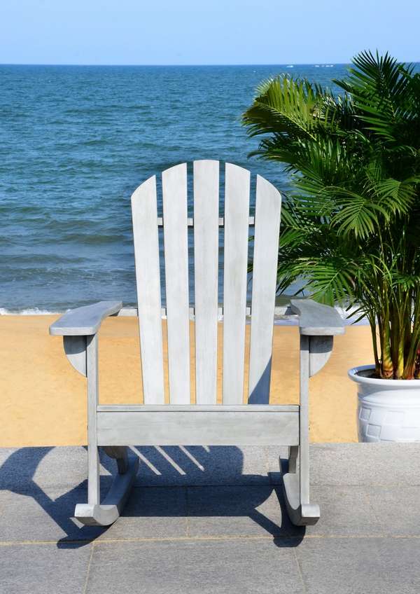 Brizio Adirondack Rocking Chair, 28.3" X 37.4", Grey Wash