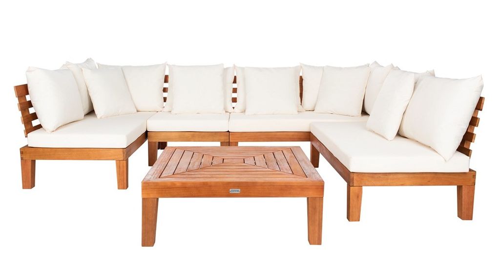 Preview image for Granton 5 Pc Living Set, Table: 34.3 Bench (1) Seater: 25.6 Bench (2) Seater: 51.2 Corner Benches: 54.7" X Table: 12.6 Bench (1) Seater: 27.2 Bench (2) Seater: 27.2 Corner Benches: 27.2"
