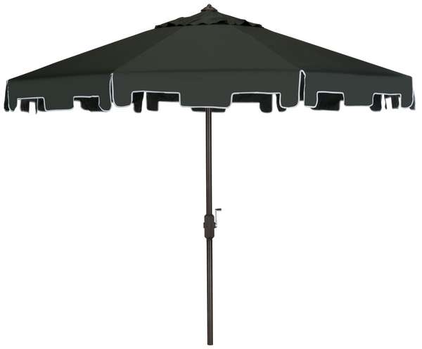 Uv Resistant 9Ft Crank Market Push Button Tilt Umbrella With Flap, Open:100.79, Close:6.1" X Open: 98.82", Close: 98.82", Dark Green