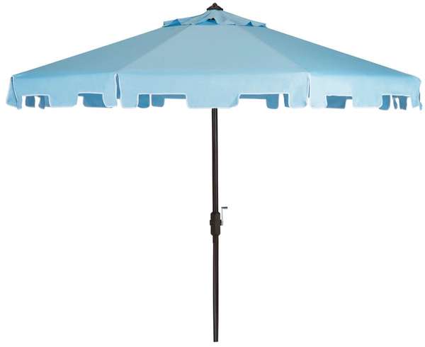 Uv Resistant Zimmerman 9Ft Crank Market Push Button Tilt Umbrella With Flap, Open:100.79, Close:6.1" X Open: 98.82", Close: 98.82", Blue