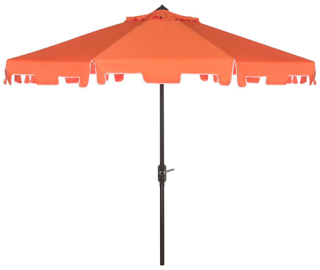 Market Push Button Tilt Umbrella With Flap Orange & White