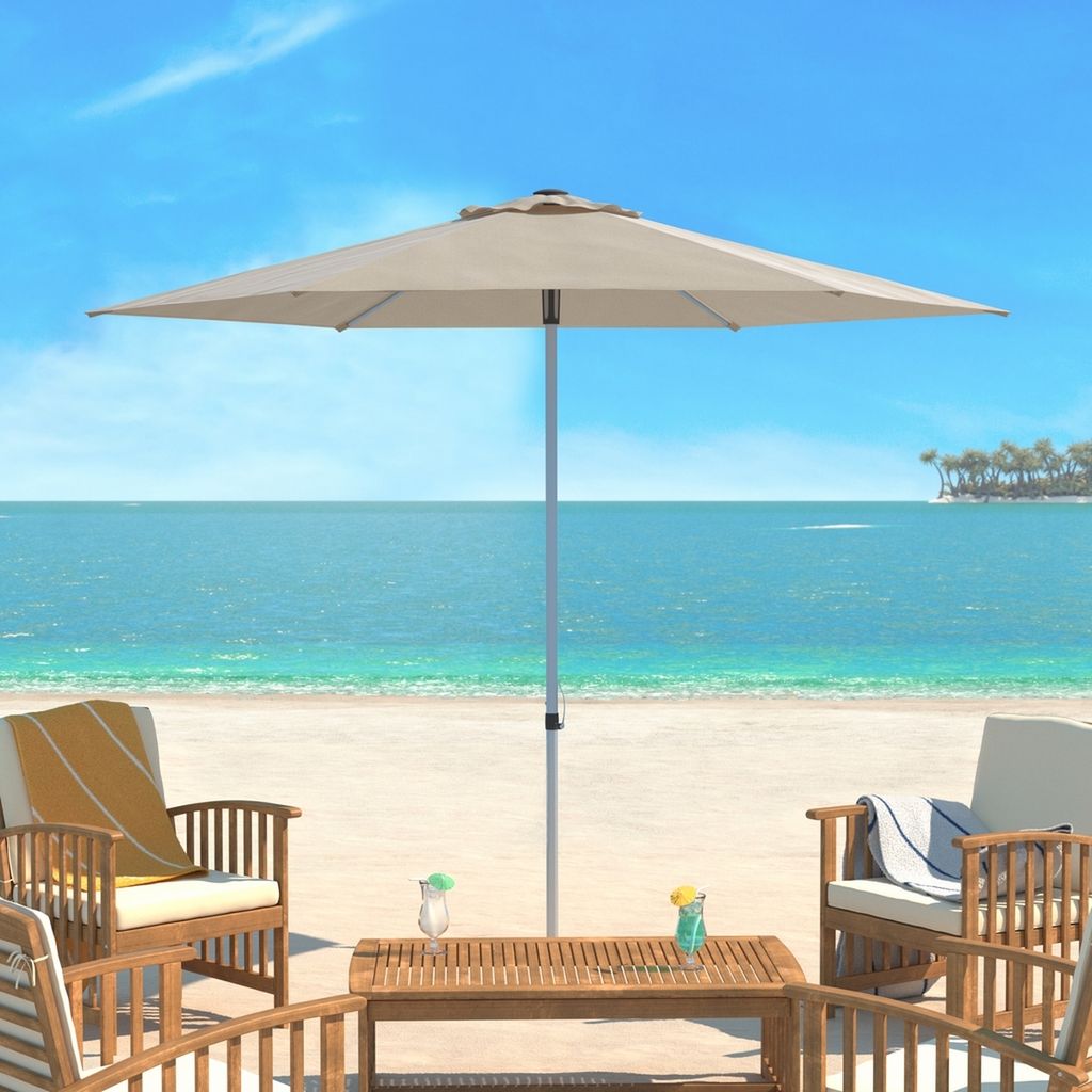 Preview image for Uv Resistant Hurst 9Ft Easy Glide Market Umbrella, Open:103.15, Close:5.71" X Open: 92.12", Close: 92.12", Beige
