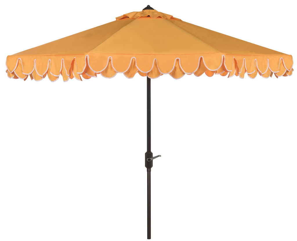 Preview image for Uv Resistant Elegant Valance 9Ft Auto Tilt Umbrella, Open:100.79, Close:6.1" X Open: 98.82", Close: 98.82", Yellow/White