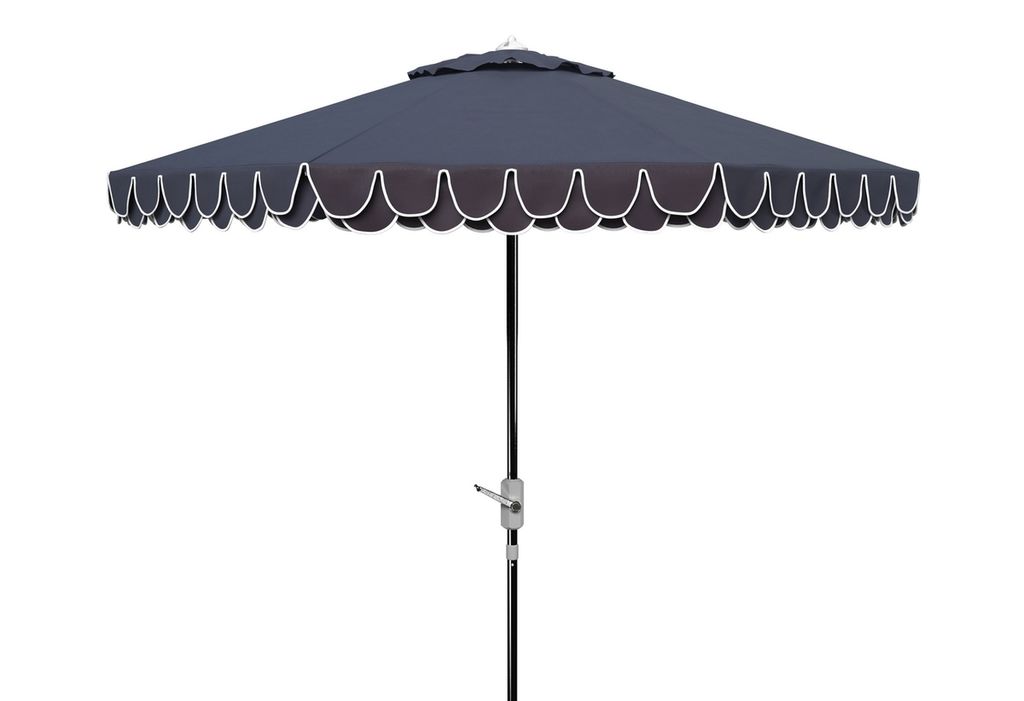 Preview image for Elegant Valance 9Ft Auto Tilt Umbrella, Open:100.79, Close:6.1" X Open: 98.82", Close: 98.82", Navy/White