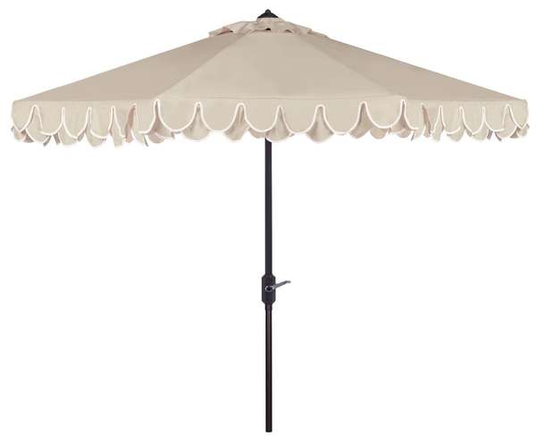 Playa 11Ft Round Umbrella, Beige/White