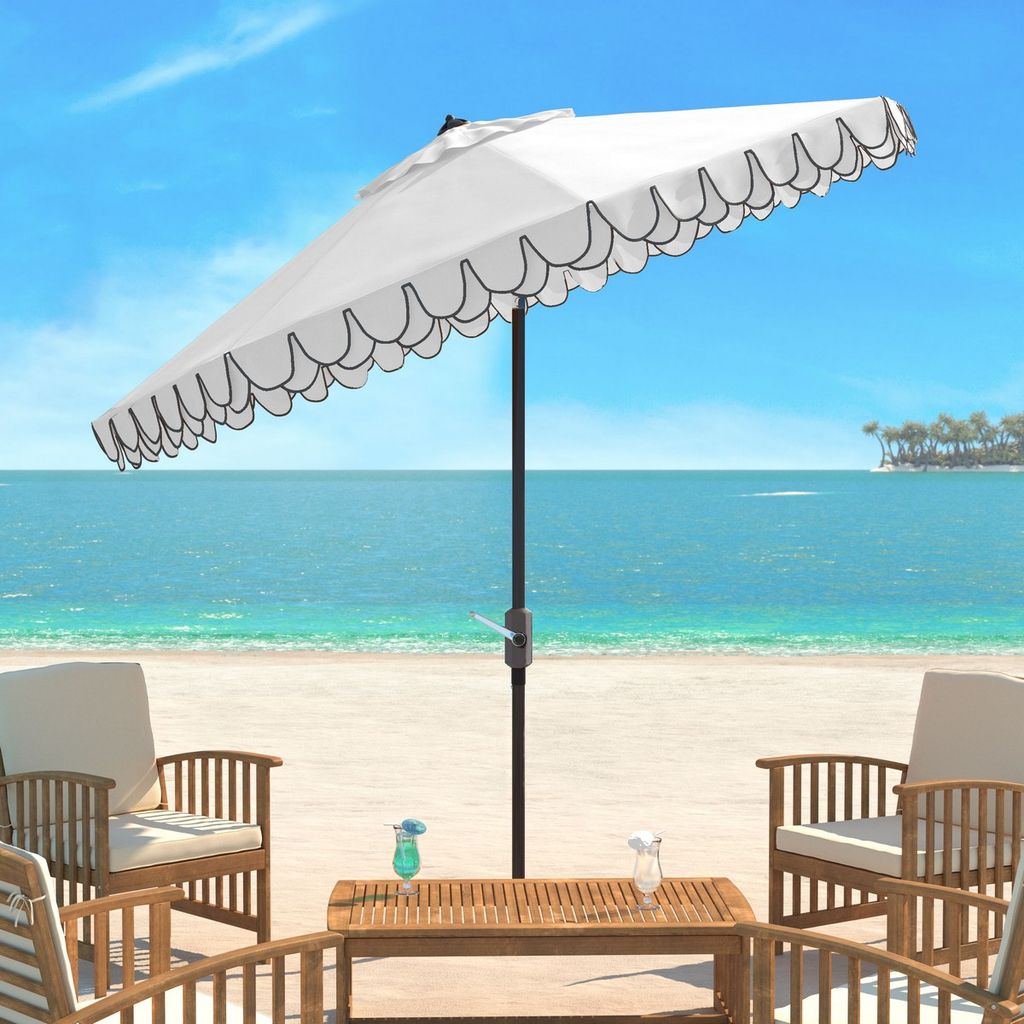 Playa 11Ft Round Umbrella, White/Black