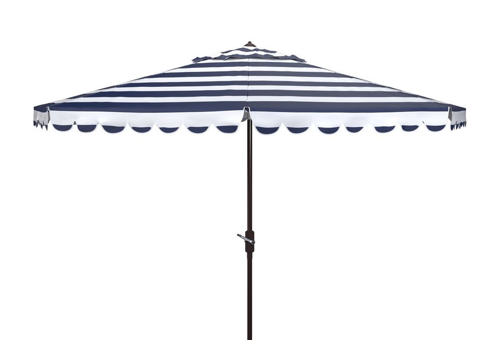 Preview image for Vienna 11Ft Round Crank Umbrella, Open: 130, Close: 6.1" X Open: 105.51", Close: 105.51", Navy/White