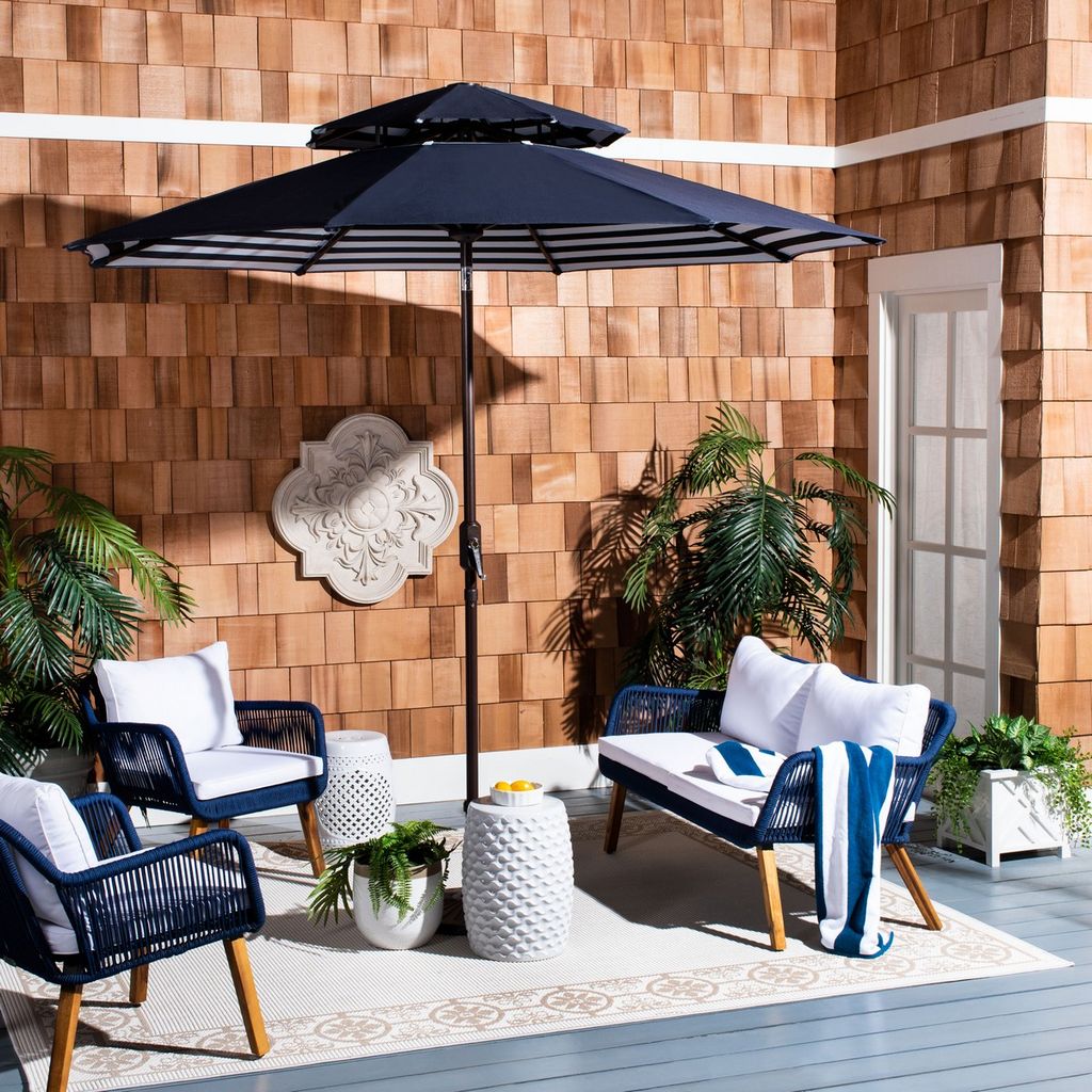 Athens 9Ft Double Top Crank Umbrella, Open:101.18     Close:6.69 " X Open:99.61"     Close:99.61"