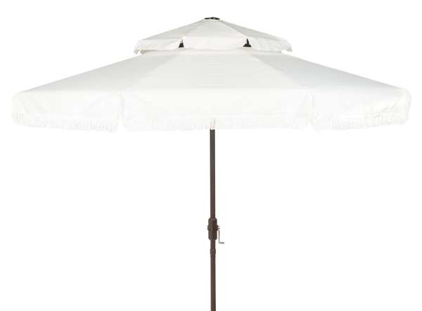Tortuga Fringe 9Ft Double Top Crank Umbrella, White