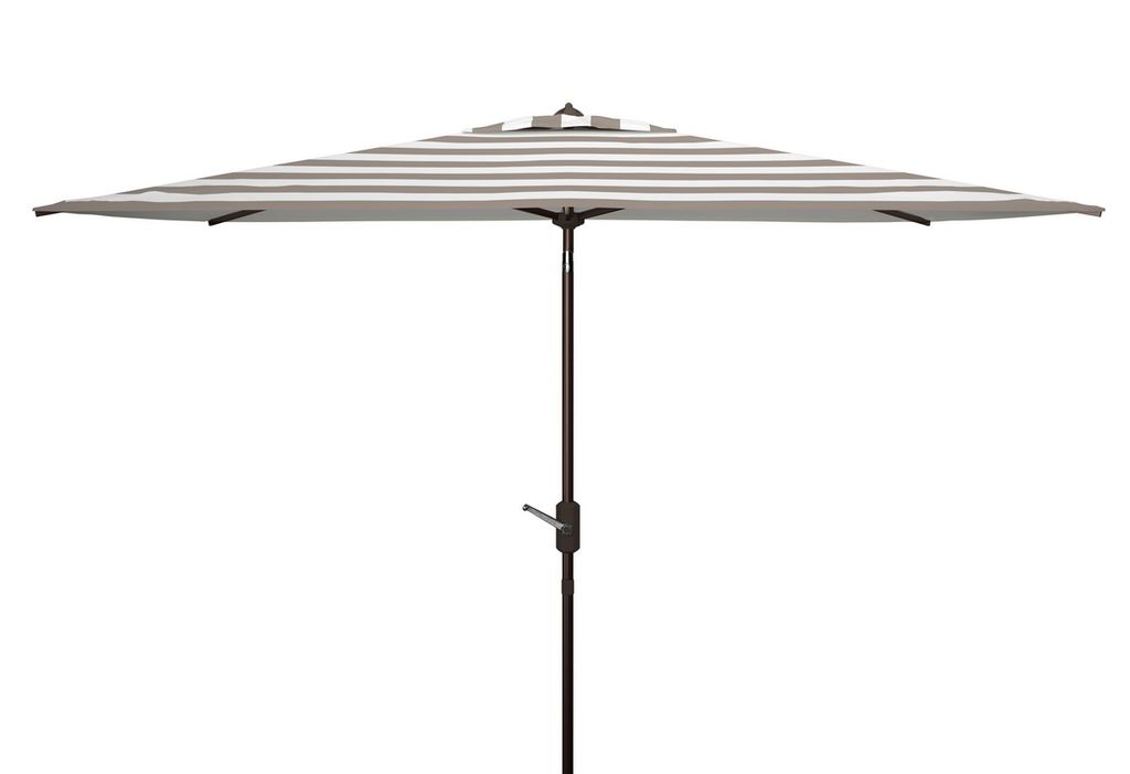 Iris Fashion Line 6.5 X 10Ft Rect Umbrella, Open: 118.11, Close: 6.1" X Open: 106.3", Close: 106.3", Grey/White