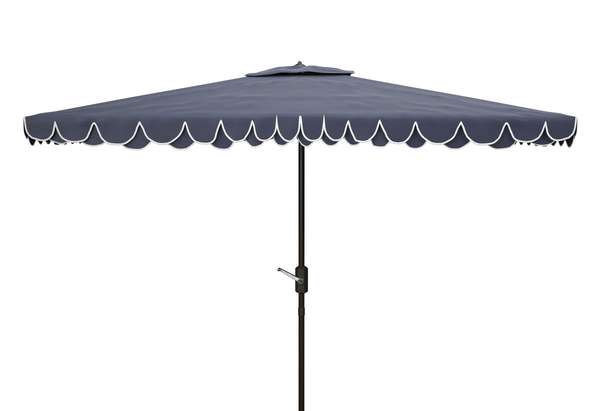 Fiji Valance  Umbrella, 6.5 X 10Ft, Navy/White