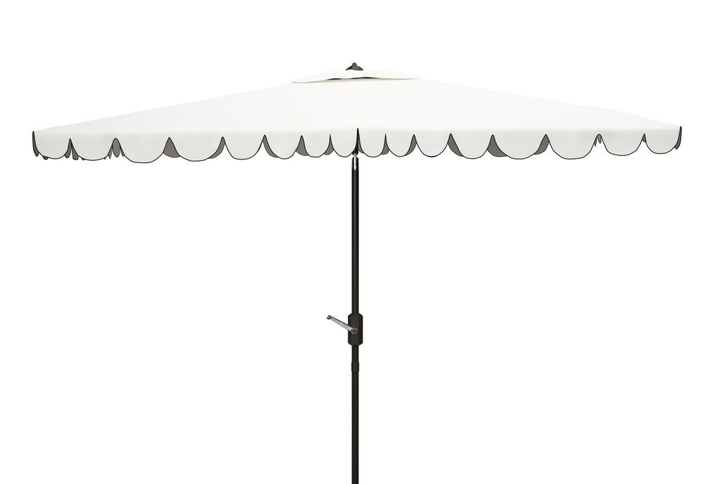Venice 6.5 X 10Ft Rect Crank Umbrella, Open: 118.11, Close: 6.1" X Open: 106.3", Close: 106.3", White/Black