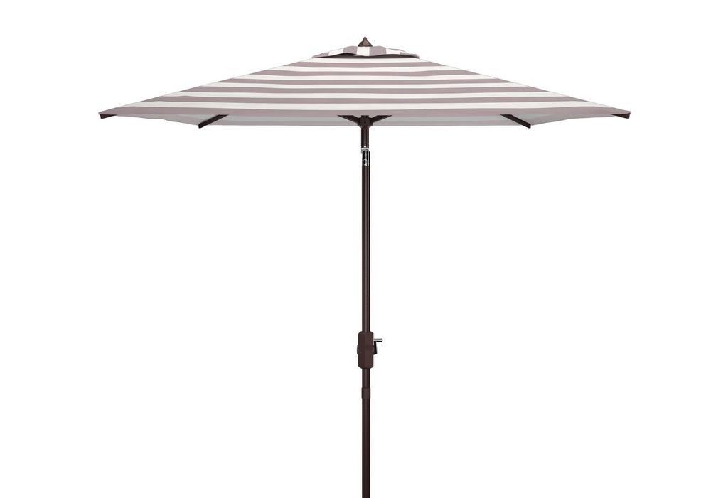 Iris Fashion Line 7.5Ft Square Umbrella, Open: 90, Close:5.91" X Open: 103.54", Close: 103.54", Grey/White
