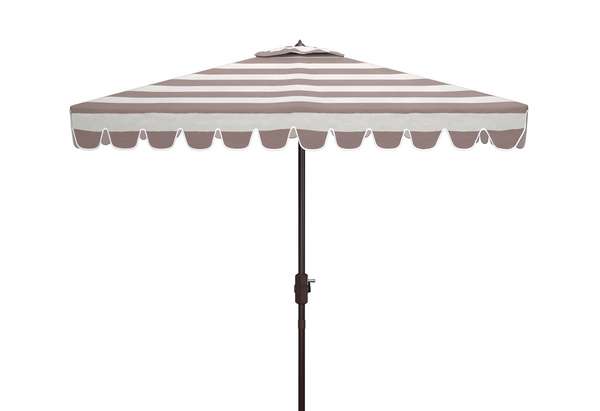 Vienna 7.5Ft Square Crank Umbrella, Open: 90, Close:5.91" X Open: 103.54", Close: 103.54", Grey/White